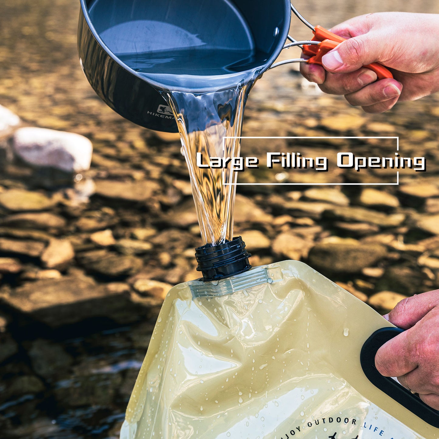 Sac à Eau Pliable pour l'Extérieur, Camping, Grande Capacité 8L