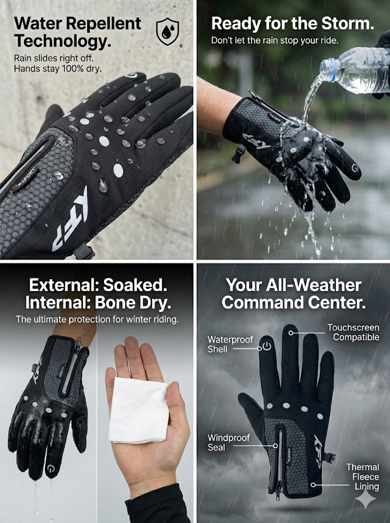 Gant moto tactile imperméable anti vent sp1