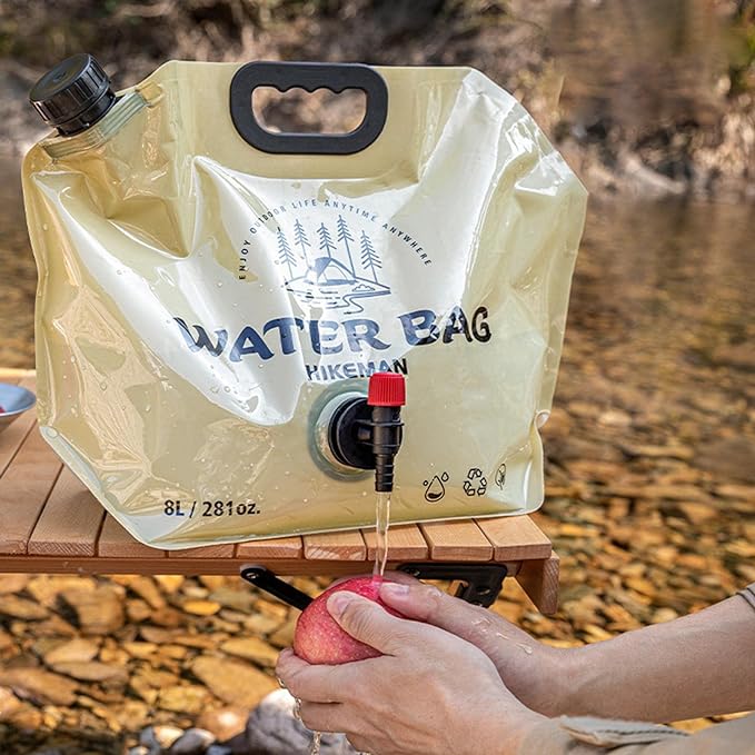 Sac à Eau Pliable ALIMENTAIRE pour l'Extérieur, Camping, Grande Capacité 8L